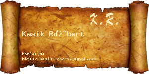 Kasik Róbert névjegykártya