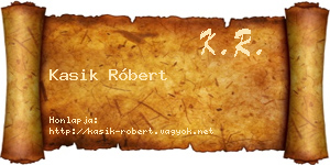 Kasik Róbert névjegykártya